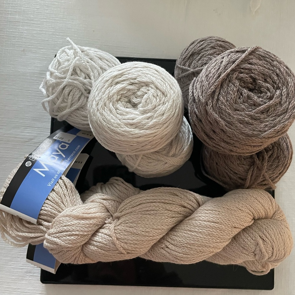 Maya Yarn Collection - Cream, Brown, and White
